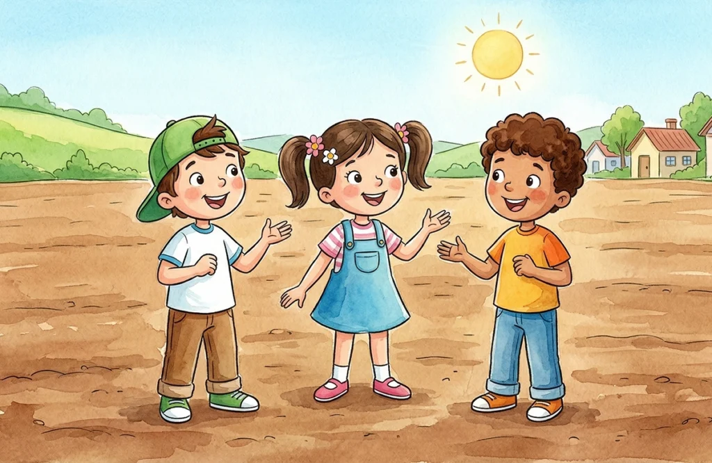 Çocuklar Bahçe İçin Plan Yapıyor